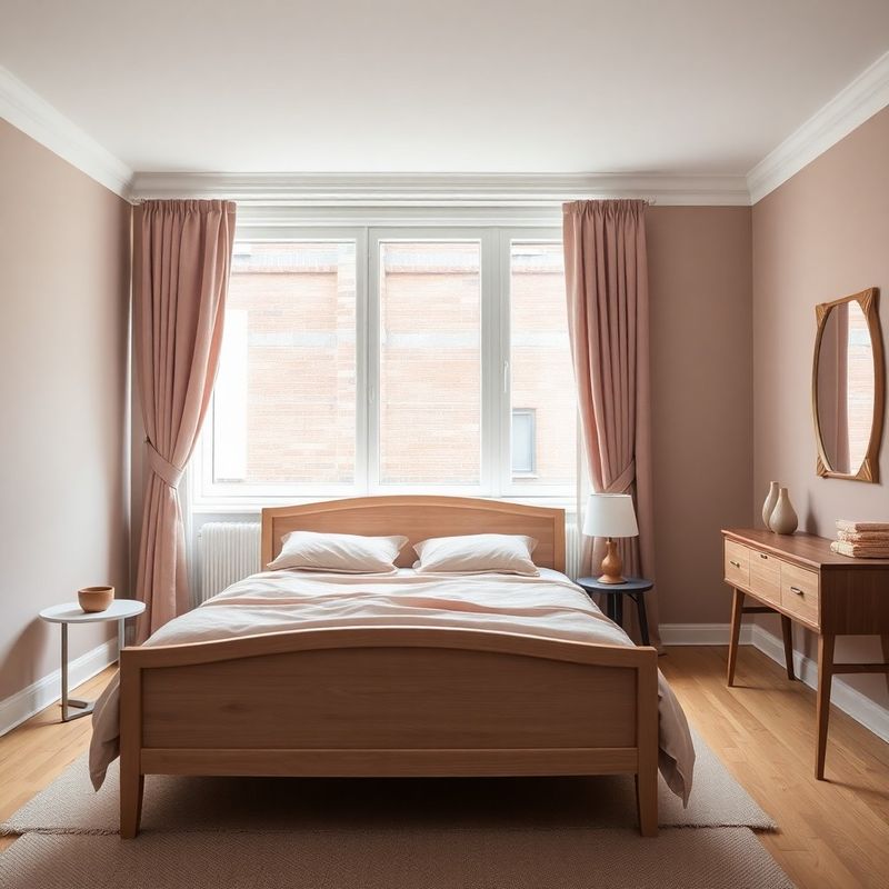 Chambre lumineuse d'un appartement à Leuven, tons lin et chêne
